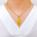 Flowing Chandelier Pendant 22k Gold Set