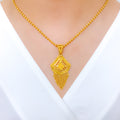 Flowing Chandelier Pendant 22k Gold Set