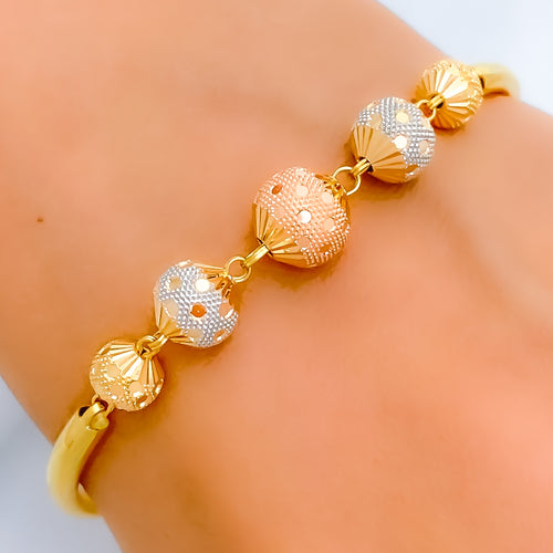 22k-gold-Delightful Polka dot Flexi Bangle Bracelet  