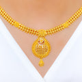 Radiant Intricate Drop 22k Gold Necklace Set
