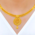 Ornate Checkered Dome Necklace Set