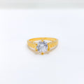Modern CZ Solitaire Ring