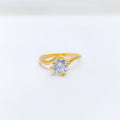 Curved CZ Solitaire Ring