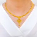 Graceful Geometric 22k Gold Necklace Set