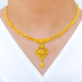 Graceful Geometric 22k Gold Necklace Set