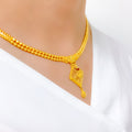 Graceful Geometric 22k Gold Necklace Set