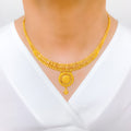 Traditional Hanging Round 22k Gold Necklace Set