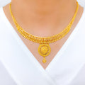 Traditional Hanging Round 22k Gold Necklace Set