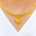 Traditional Hanging Round 22k Gold Necklace Set