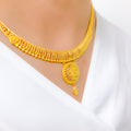 Traditional Hanging Round 22k Gold Necklace Set