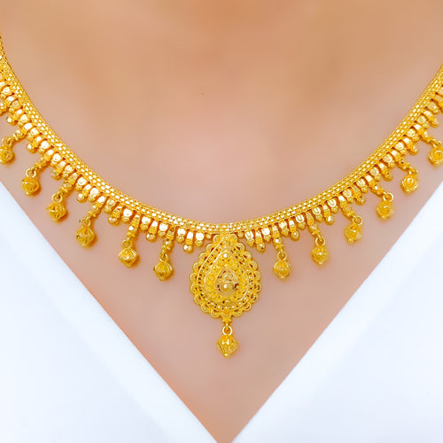 Exclusive Festive Tassel 22k Gold Necklace Set