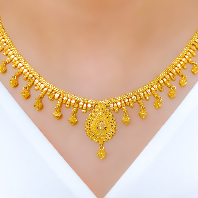 Exclusive Festive Tassel 22k Gold Necklace Set