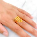 Gorgeous Spiral Tassel 22k Gold Ring