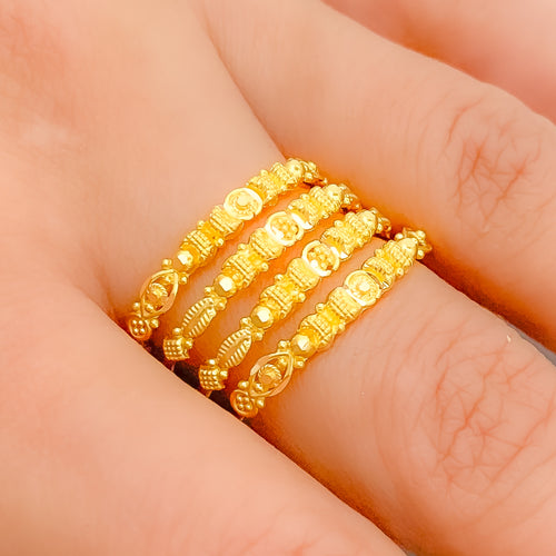 Intricate Spiral Gold 22k Gold Ring
