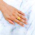 Beautiful Decorative V-Shape 22k Gold Ring