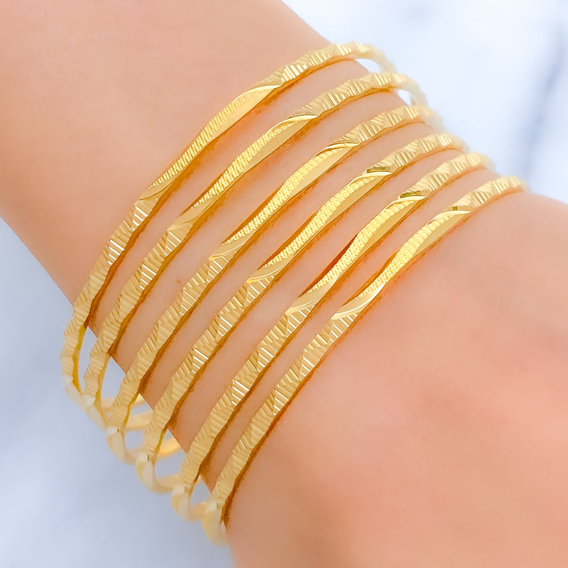 Charming Sleek Gold 22k Gold Bangles