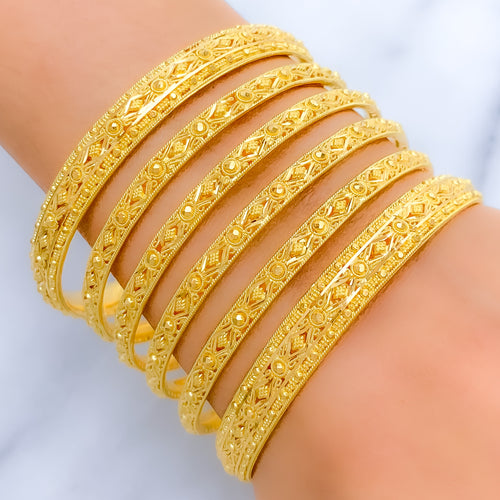 Ornate Posh Gold 22k Gold Bangles