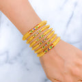 Vibrant Dressy Meenakari 22k Gold Bangles