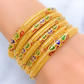 Vibrant Dressy Meenakari 22k Gold Bangles