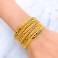 Vibrant Dressy Meenakari 22k Gold Bangles