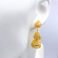 Long Two-Tier 22k Gold Earrings