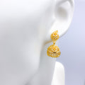 Traditional Leaf Hanging 22k Gold Earrings