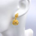 Traditional Leaf Hanging 22k Gold Earrings