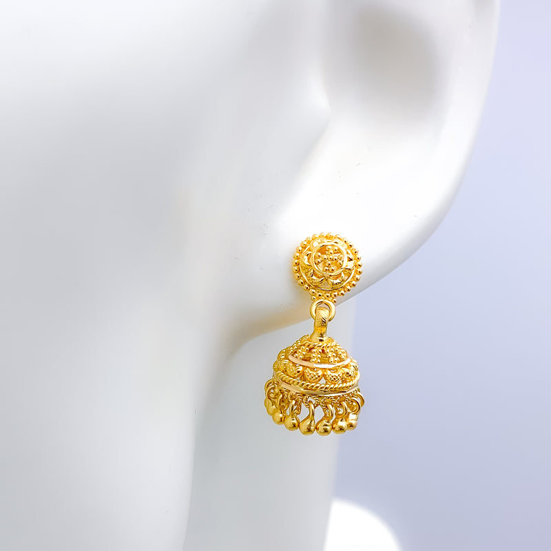 Petite Hanging 22k Gold Earrings