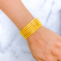 Contemporary Netted 22k Gold Bangles