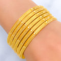 Contemporary Netted 22k Gold Bangles