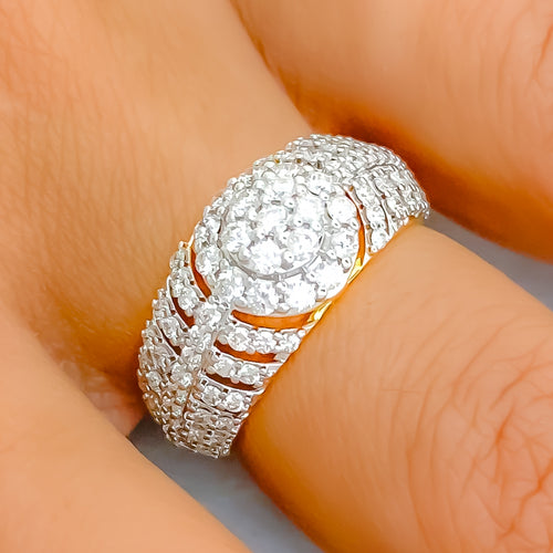 18k-gold-Graduating Striped Diamond Ring 