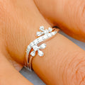 18k-gold-Majestic Floral White Gold Diamond Ring