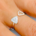 18k-gold-Delightful Open Triangular Diamond Ring