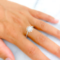 18k-gold-Dazzling Decorative Floral Diamond Ring 