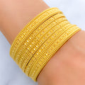 Opulent Floral Beaded 22k Gold Bangles