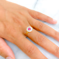 18k-gold-Elegant Lush Floral Diamond Ring 