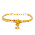 Ornate Tassel 22k gold Flexi Bangle Bracelet