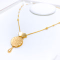 Zigzag Hanging Necklace 22k Gold Set