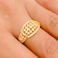 Exclusive Checkered CZ 22k Gold Ring