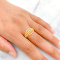 Exclusive Checkered CZ 22k Gold Ring