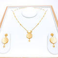 Zigzag Hanging Necklace 22k Gold Set