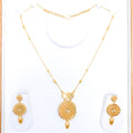 Floral Matte Finish Necklace 22k Gold Set