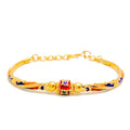 Multi Color Drum 22k gold Flexi Bangle Bracelet