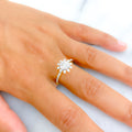 18k-gold-Palatial Flower Diamond Ring 