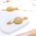 Floral Matte Finish Necklace 22k Gold Set