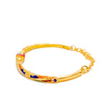 Multi Color Drum 22k gold Flexi Bangle Bracelet