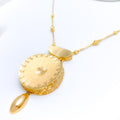 Floral Matte Finish Necklace 22k Gold Set