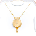 Floral Matte Finish Necklace 22k Gold Set