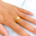 18k-gold-Opulent Halo Diamond Ring 