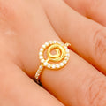 Dainty Lightweight Spiral 22k Gold Ring